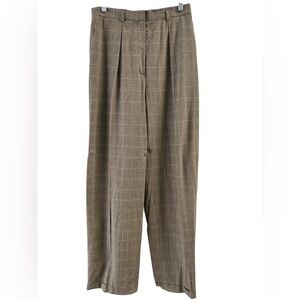 Jones New York brown plaid straight leg trouser pants